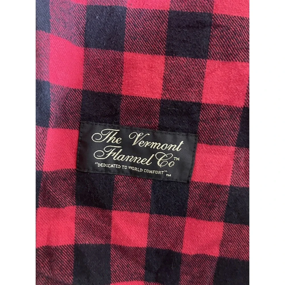 The Vermont Flannel Co Flannel Shirt Mens XS Red Black Buffalo Check Made In USA